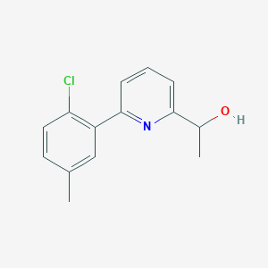 molecular formula C14H14ClNO B5608689 1-[6-(2-chloro-5-methylphenyl)pyridin-2-yl]ethanol 