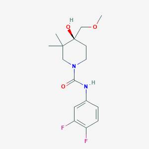 molecular formula C16H22F2N2O3 B5608737 (4S*)-N-(3,4-difluorophenyl)-4-hydroxy-4-(methoxymethyl)-3,3-dimethylpiperidine-1-carboxamide 