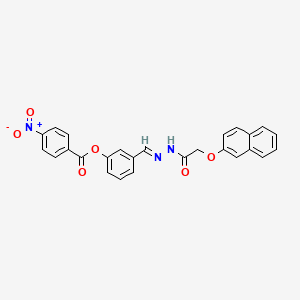 3-{2-[(2-naphthyloxy)acetyl]carbonohydrazonoyl}phenyl 4-nitrobenzoate