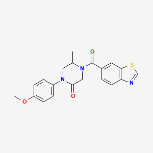 molecular formula C20H19N3O3S B5608810 4-(1,3-benzothiazol-6-ylcarbonyl)-1-(4-methoxyphenyl)-5-methyl-2-piperazinone 