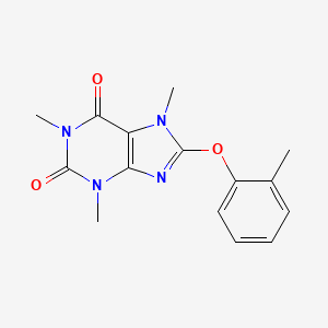 molecular formula C15H16N4O3 B5608829 1,3,7-trimethyl-8-(2-methylphenoxy)-3,7-dihydro-1H-purine-2,6-dione 