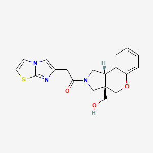 molecular formula C19H19N3O3S B5608836 [(3aS*,9bS*)-2-(imidazo[2,1-b][1,3]thiazol-6-ylacetyl)-1,2,3,9b-tetrahydrochromeno[3,4-c]pyrrol-3a(4H)-yl]methanol 