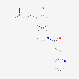 molecular formula C20H30N4O2S B5608854 2-[2-(dimethylamino)ethyl]-8-[(pyridin-2-ylthio)acetyl]-2,8-diazaspiro[5.5]undecan-3-one 