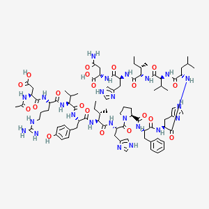 molecular formula C85H124N24O20 B560888 AC-Asp-arg-val-tyr-ile-his-pro-phe-his-leu-val-ile-his-asn-OH CAS No. 104180-27-0