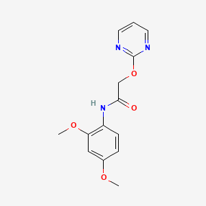 molecular formula C14H15N3O4 B5608882 N-(2,4-dimethoxyphenyl)-2-(2-pyrimidinyloxy)acetamide 