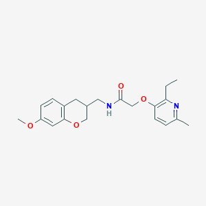 molecular formula C21H26N2O4 B5608883 2-[(2-ethyl-6-methylpyridin-3-yl)oxy]-N-[(7-methoxy-3,4-dihydro-2H-chromen-3-yl)methyl]acetamide 