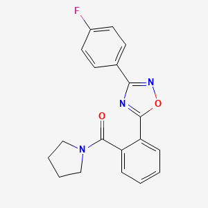 molecular formula C19H16FN3O2 B5608891 3-(4-FLUOROPHENYL)-5-[2-(PYRROLIDINE-1-CARBONYL)PHENYL]-1,2,4-OXADIAZOLE 