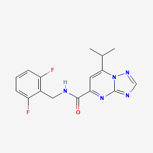 molecular formula C16H15F2N5O B5608917 N-(2,6-difluorobenzyl)-7-isopropyl[1,2,4]triazolo[1,5-a]pyrimidine-5-carboxamide 