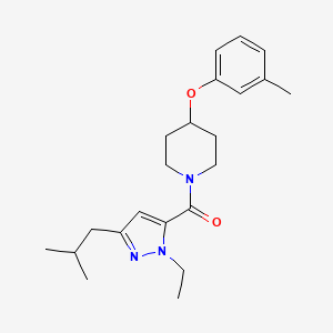 1-[(1-ethyl-3-isobutyl-1H-pyrazol-5-yl)carbonyl]-4-(3-methylphenoxy)piperidine