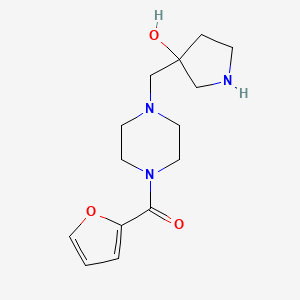 molecular formula C14H21N3O3 B5608989 3-{[4-(2-furoyl)-1-piperazinyl]methyl}-3-pyrrolidinol dihydrochloride 