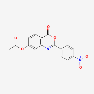 molecular formula C16H10N2O6 B5609025 2-(4-nitrophenyl)-4-oxo-4H-3,1-benzoxazin-7-yl acetate 