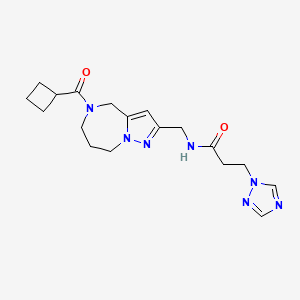 N-{[5-(cyclobutylcarbonyl)-5,6,7,8-tetrahydro-4H-pyrazolo[1,5-a][1,4]diazepin-2-yl]methyl}-3-(1H-1,2,4-triazol-1-yl)propanamide