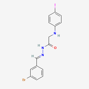 molecular formula C15H13BrIN3O B5609058 N'-[(E)-(3-BROMOPHENYL)METHYLIDENE]-2-[(4-IODOPHENYL)AMINO]ACETOHYDRAZIDE 