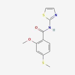 2-methoxy-4-(methylthio)-N-1,3-thiazol-2-ylbenzamide