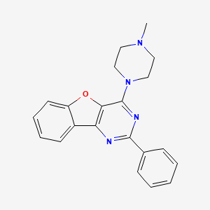 molecular formula C21H20N4O B5609129 4-(4-methyl-1-piperazinyl)-2-phenyl[1]benzofuro[3,2-d]pyrimidine 