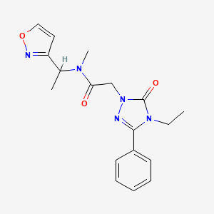 2-(4-ethyl-5-oxo-3-phenyl-4,5-dihydro-1H-1,2,4-triazol-1-yl)-N-[1-(3-isoxazolyl)ethyl]-N-methylacetamide