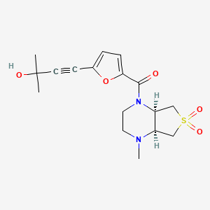 2-methyl-4-(5-{[(4aS*,7aR*)-4-methyl-6,6-dioxidohexahydrothieno[3,4-b]pyrazin-1(2H)-yl]carbonyl}-2-furyl)-3-butyn-2-ol