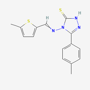 5-(4-methylphenyl)-4-{[(5-methyl-2-thienyl)methylene]amino}-4H-1,2,4-triazole-3-thiol