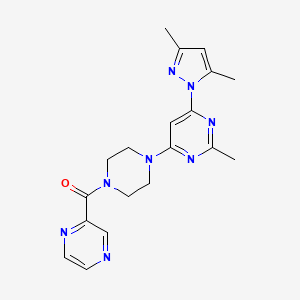 4-(3,5-dimethyl-1H-pyrazol-1-yl)-2-methyl-6-[4-(2-pyrazinylcarbonyl)-1-piperazinyl]pyrimidine