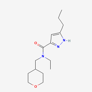 molecular formula C15H25N3O2 B5609157 N-ethyl-3-propyl-N-(tetrahydro-2H-pyran-4-ylmethyl)-1H-pyrazole-5-carboxamide 