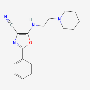 2-phenyl-5-{[2-(1-piperidinyl)ethyl]amino}-1,3-oxazole-4-carbonitrile