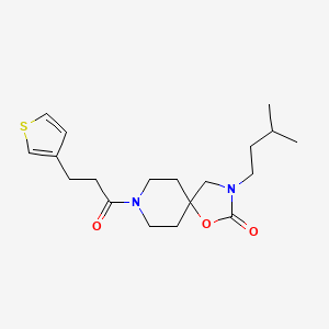 3-(3-methylbutyl)-8-[3-(3-thienyl)propanoyl]-1-oxa-3,8-diazaspiro[4.5]decan-2-one