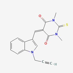 molecular formula C18H15N3O2S B5609191 1,3-dimethyl-5-{[1-(2-propyn-1-yl)-1H-indol-3-yl]methylene}-2-thioxodihydro-4,6(1H,5H)-pyrimidinedione 