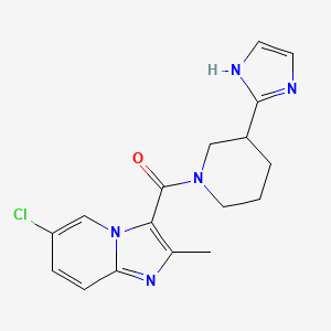 molecular formula C17H18ClN5O B5609203 6-chloro-3-{[3-(1H-imidazol-2-yl)-1-piperidinyl]carbonyl}-2-methylimidazo[1,2-a]pyridine 