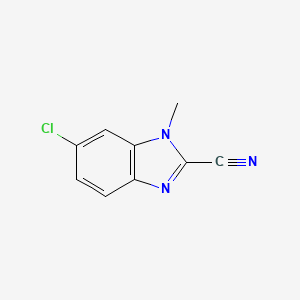 molecular formula C9H6ClN3 B560921 6-chloro-1-methyl-1H-benzo[d]imidazole-2-carbonitrile CAS No. 19808-76-5