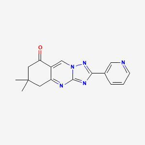 molecular formula C16H15N5O B5609212 6,6-dimethyl-2-(3-pyridinyl)-6,7-dihydro[1,2,4]triazolo[5,1-b]quinazolin-8(5H)-one 