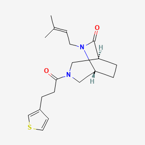 (1S*,5R*)-6-(3-methyl-2-buten-1-yl)-3-[3-(3-thienyl)propanoyl]-3,6-diazabicyclo[3.2.2]nonan-7-one