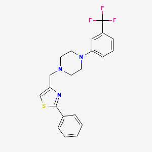 molecular formula C21H20F3N3S B5609227 1-[(2-phenyl-1,3-thiazol-4-yl)methyl]-4-[3-(trifluoromethyl)phenyl]piperazine 