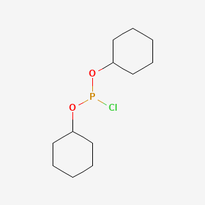 molecular formula C12H22ClO2P B560927 Chlorophosphonous acid dicyclohexyl ester CAS No. 19620-38-3