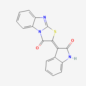 molecular formula C17H9N3O2S B5609273 2-(2-oxo-1,2-dihydro-3H-indol-3-ylidene)[1,3]thiazolo[3,2-a]benzimidazol-3(2H)-one 