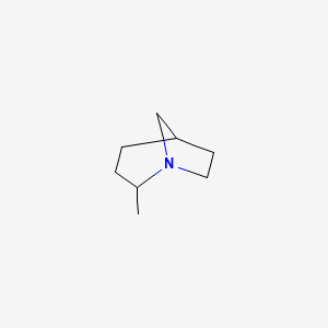 molecular formula C8H15N B560928 2-Methyl-1-azabicyclo[3.2.1]octane CAS No. 101252-97-5