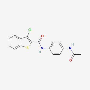 N-[4-(acetylamino)phenyl]-3-chloro-1-benzothiophene-2-carboxamide