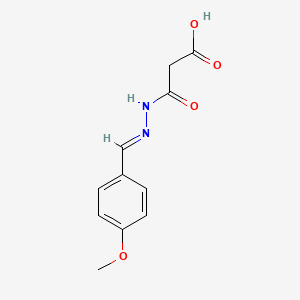 molecular formula C11H12N2O4 B5609328 3-[2-(4-methoxybenzylidene)hydrazino]-3-oxopropanoic acid 