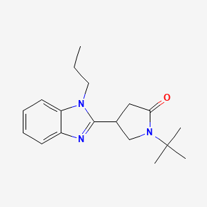 molecular formula C18H25N3O B5609330 1-tert-butyl-4-(1-propyl-1H-benzimidazol-2-yl)-2-pyrrolidinone 