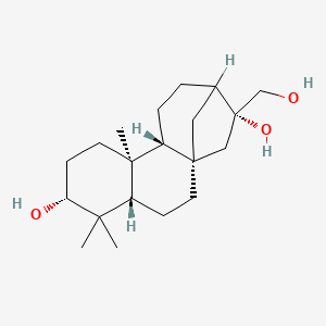 molecular formula C20H34O3 B560934 (1S,4S,6R,9S,10R,14R)-14-(hydroxymethyl)-5,5,9-trimethyltetracyclo[11.2.1.01,10.04,9]hexadecane-6,14-diol CAS No. 19891-29-3