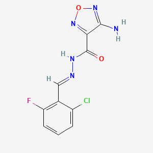 molecular formula C10H7ClFN5O2 B5609340 4-amino-N'-(2-chloro-6-fluorobenzylidene)-1,2,5-oxadiazole-3-carbohydrazide 