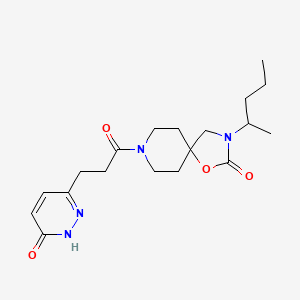 molecular formula C19H28N4O4 B5609355 3-(1-methylbutyl)-8-[3-(6-oxo-1,6-dihydropyridazin-3-yl)propanoyl]-1-oxa-3,8-diazaspiro[4.5]decan-2-one 