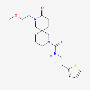 8-(2-methoxyethyl)-9-oxo-N-[2-(2-thienyl)ethyl]-2,8-diazaspiro[5.5]undecane-2-carboxamide