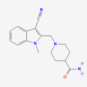 molecular formula C17H20N4O B5609368 1-[(3-cyano-1-methyl-1H-indol-2-yl)methyl]piperidine-4-carboxamide CAS No. 5816-94-4