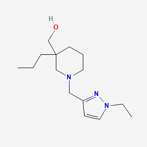 molecular formula C15H27N3O B5609381 {1-[(1-ethyl-1H-pyrazol-3-yl)methyl]-3-propylpiperidin-3-yl}methanol 