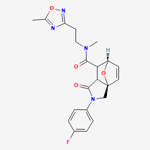 (3aR*,6S*)-2-(4-fluorophenyl)-N-methyl-N-[2-(5-methyl-1,2,4-oxadiazol-3-yl)ethyl]-1-oxo-1,2,3,6,7,7a-hexahydro-3a,6-epoxyisoindole-7-carboxamide