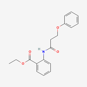 molecular formula C18H19NO4 B5609417 ethyl 2-[(3-phenoxypropanoyl)amino]benzoate 