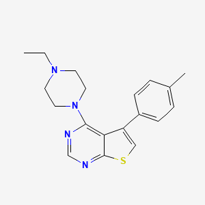 molecular formula C19H22N4S B5609433 4-(4-ethyl-1-piperazinyl)-5-(4-methylphenyl)thieno[2,3-d]pyrimidine 