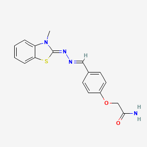 2-{4-[(3-methyl-1,3-benzothiazol-2(3H)-ylidene)carbonohydrazonoyl]phenoxy}acetamide