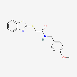 molecular formula C17H16N2O2S2 B5609469 2-(1,3-benzothiazol-2-ylthio)-N-(4-methoxybenzyl)acetamide 