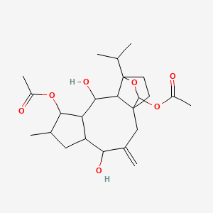 (14-Acetyloxy-4,10-dihydroxy-7-methyl-3-methylidene-12-propan-2-yl-13-oxatetracyclo[10.2.2.01,11.05,9]hexadecan-8-yl) acetate